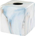 Avanti Linens - Tissue Box Cover, Resin Countertop Accessories, Guest Bathroom Essentials (Waves Collection, Blue)