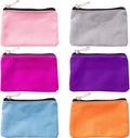 HappyDaily 6 Pack Canvas Zipper Bags Small Makeup Bags Lipstick Cosmatic Organizer Storage Pouch Carrying Purse (Pink/Hotpink/Sky Blue/Purple/Orange/Grey, (3.1" x 5.1"))