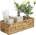 Water Hyacinth Basket for Toilet Paper, Wicker Baskets for Storage Bathroom Counter, Storage Basket With 3 Compartments, Restroom Bathroom Baskets Tray Vanity Organizer (Water Hyacinth)
