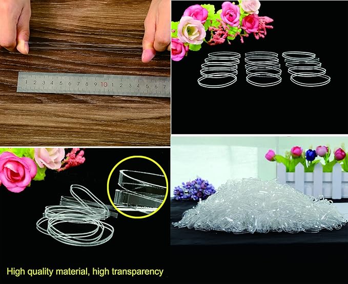 2000 PCS Clear Elastic Mini Ponytail Rubbers Ties, Soft Non-Slip Small Hair Accessories for Girls, with 2 PCS Topsy Tail Tools