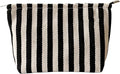 Makeup Bag for Women, Striped Makeup Bag, Travel Makeup Pouch for Purse, Canvas Cosmetic Bag with Zipper lining , Small Travel Pouch for Toiletry, Sunscreen, Sunblock, Hygiene, Skincare, Medicine
