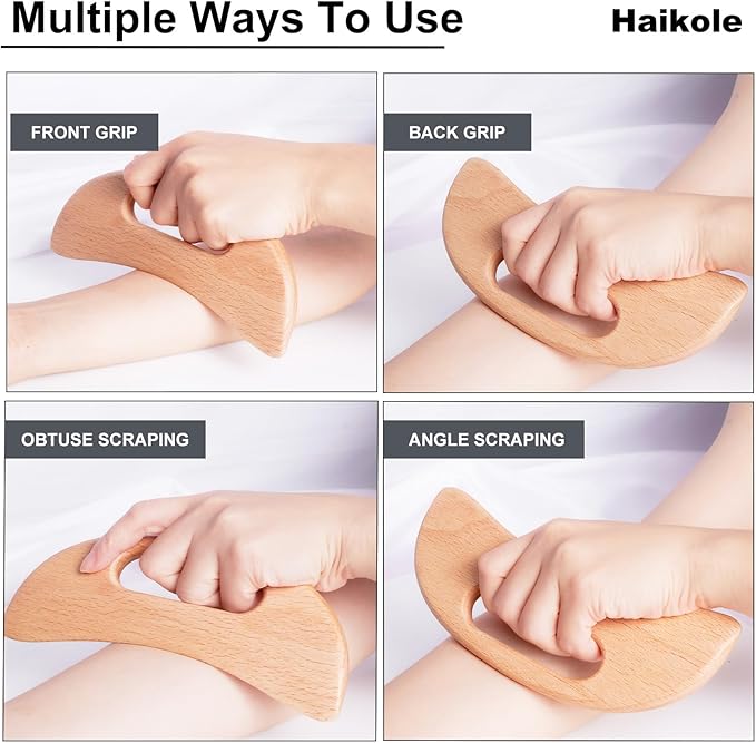 enttgo Body Gua Sha Tool Wooden Lymphatic Drainage Tool,Guasha Massage Tools for Anti Cellulite and Relieve Muscle Fatigue,Wood Therapy Massage Tools for Neck Back Face Leg Facial (A-Wood1)