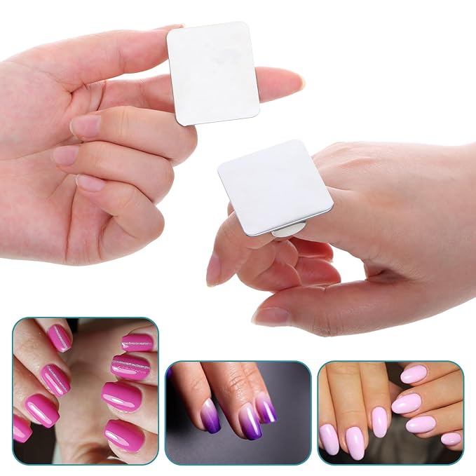 2 Pcs Makeup Mixing Palette with 2 pcs Foundation Spatula, Stainless Steel Cosmetic Makeup Palette Professional Nail Mixing Tray for Foundation, Lipstick, Nail Art and More