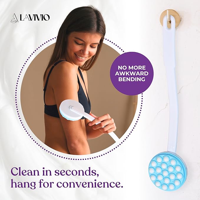 Lotion Applicator for Back - Back Lotion Applicator for Women and Men - 19 Massaging Rollers for Soothing Relief - Long Handle, Easy Application - Ideal for Elderly, Perfect for Cream & Lotion