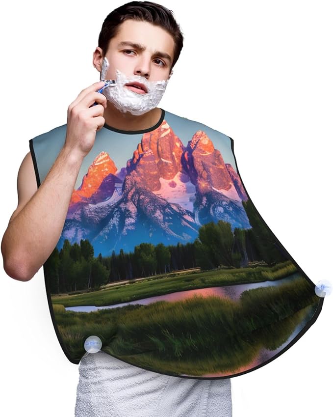 Cute Black Pug Dog-Standard-Scale-2_00x Print Beard Bib Shaving Apron, Beard Hair Trimming Cape Gift For Dad