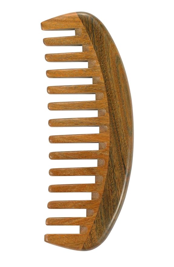 Louise Maelys Wooden Wide Tooth Comb for Curly Hair Anti-Static Sandalwood Hair Combs for Adults and Kids