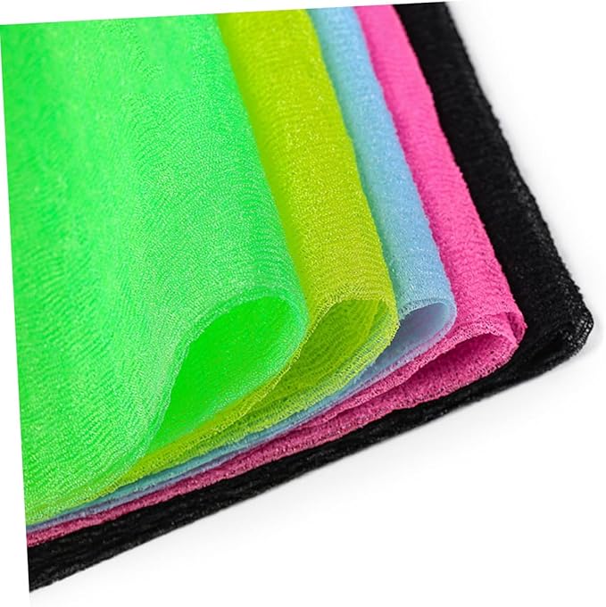 Beaupretty 5pcs Exfoliating Back Scrubber Strap Comfortable Body Washer for Shower for Skin Health and Circulation Bathing Accessory Random Colors