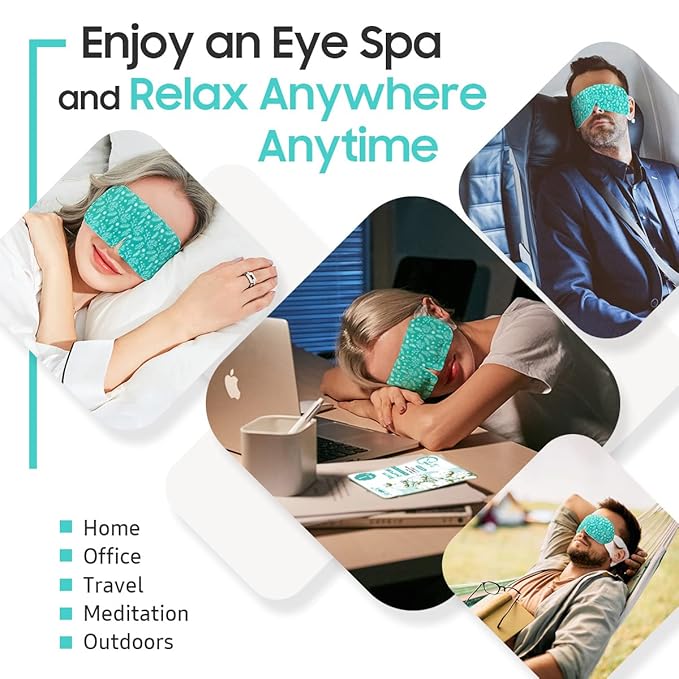 30Packs Steam Eye Mask, Heated Eye Mask Warm Compress for Eyes, Self Heating Disposable Steam Mask for Home Sleep, Spa, Travel Essentials & Relaxation Gifts, Stocking Stuffers (Unscented)