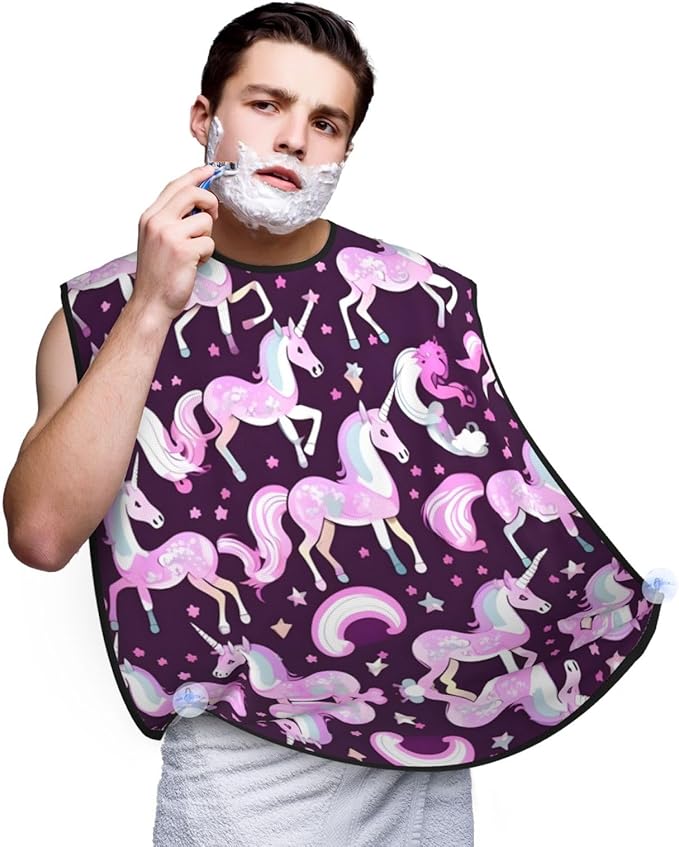 Abstract Paint Splashes Print Beard Bib Shaving Apron, Beard Hair Trimming Cape Gift For Dad