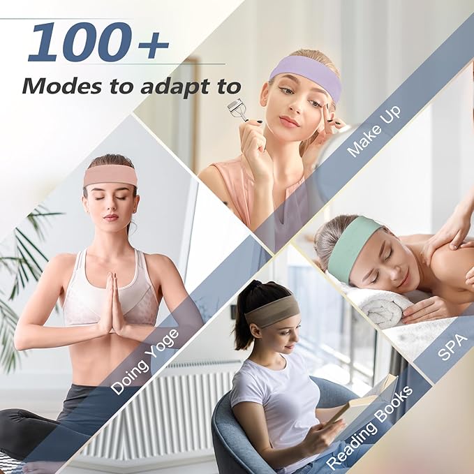 Headbands for Women, Stretchy Non Slip Soft Cotton Cloth Hair Bands for Sports, Workout, Yoga and Running, 7pcs