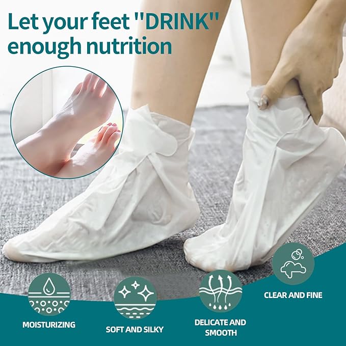 5 Pack Moisturizing Foot Mask,Hydrating Foot Masks for Dry Cracked Feet,Moisturizing Socks Dry Skin Moisturizer for Soft and Smooth Touch Feet,Foot Care Spa Gifts for Women Men Easter Basket Stuffers