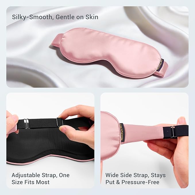 2PCS Cold Eye Mask - Cooling Eye Mask for Puffy Eyes, Cold Compress for Dark Circles, Tired Eyes, Headache, Migraines Relief - Reusable Gel Ice Pack, Weighted Sleep Mask(Black, Pink)