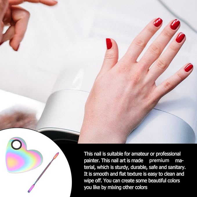 Butterfly Nail Art Palette with Stainless Steel Makeup Spatulas for Cosmetic and Nail Color Mixing at Home or Salon