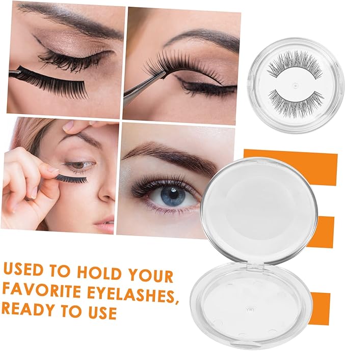 minkissy 5pcs Transparent Eyelash Storage Organizer Box Cosmetic Case for False Eyelashes for Go Use