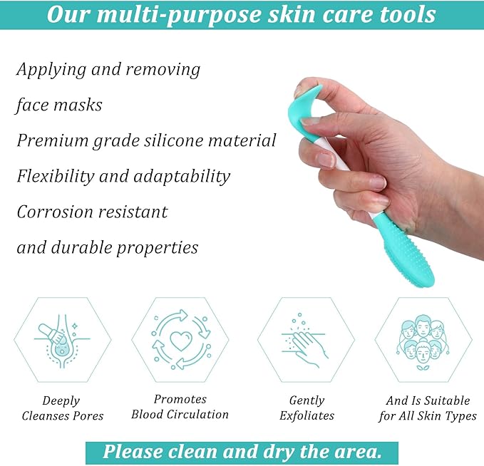 4 PCS Facial Cleansing Brush,2 in Silicone Face Scrubber Pore Brushs Face Scrub Brush for Exfoliating Massaging Remove Blackheads Applicator for Mud Makeup Skincare Removal Body Lotion DIY Mask Clay