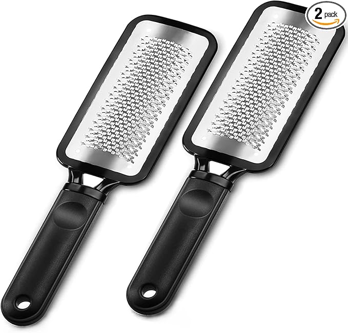 Foot Rasp Foot File, 2 Pcs Stainless Steel Pedicure Callus Remover for Feet, Professional Foot Care Tools for Pedicure to Removes Hard Skin Corns for Dry and Wet Feet