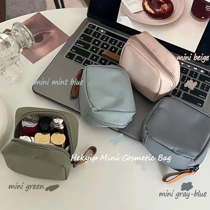 Hekyip Mini Cosmetic Bag, Travel Makeup Pouch, Portable Waterproof Cosmetic Pouch for Ladies Women, Mini (Mini Inner Red)