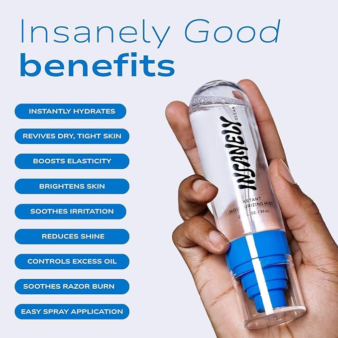 Instant Moisturizer Mist for Men | Lightweight Face Moisturizer Spray with Y-7 Vitamin Complex | Hydrating Non-Drying Formula | All Skin Types | Natural & Vegan | 2.8 fl oz