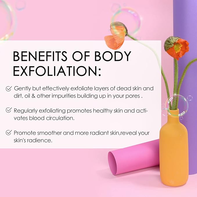Evridwear Exfoliating Body Scrubber Heavy Exfoliating Bath Sponges for Men Women Shower Exfoliator Dead Skin Remover Loofah for Cleansing 3 Count Value Pack (Macaroon)