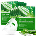 Aloe Vera Face Masks Skincare Soothing & Hydrating Face Masks Aloe Face Mask for Dry, Oily, Sensitive Skin, Aloe Sheet Masks for Sunburn Relief and After Sun Care, 10 Pack, Valentine's Day Gift