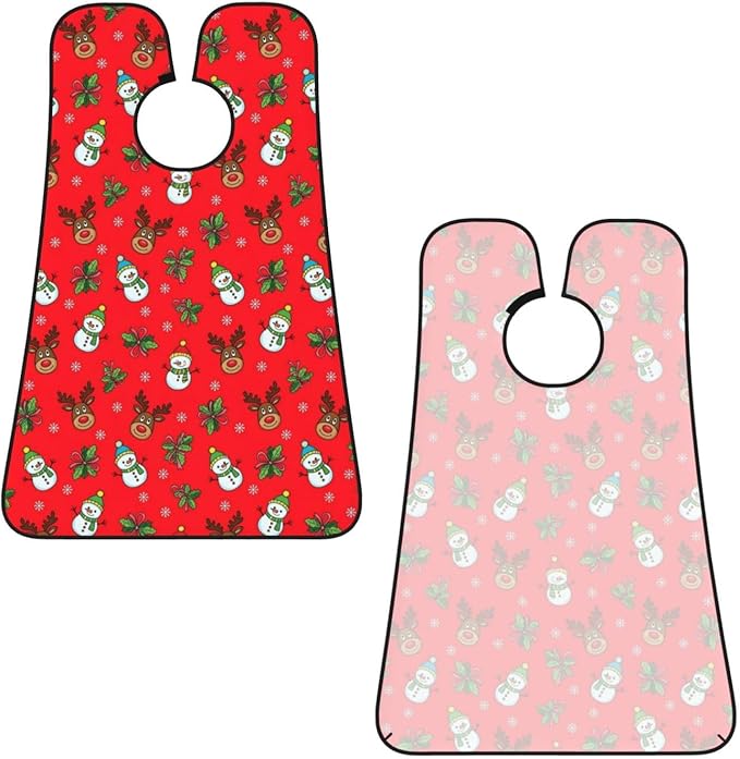 Men's Shaving Accessory Christmas Red Deer Snowman, Waterproof Beard Apron with Hair Catcher & Suction Cups