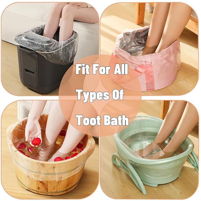Swingers 160pcs Disposable Foot Tub Liner,Portable Bath Basin Bags, Foot Bath Liners,Spa Liners For Pedicure,Thin Large Foot Bath Liners Disposable for Pedicure Spa Home Hotel,21x25inch (160pcs)