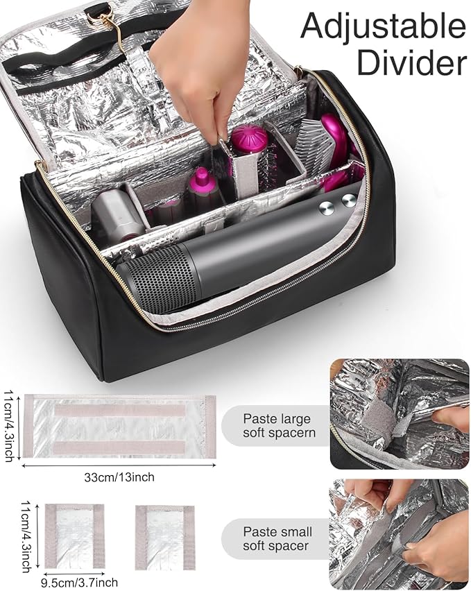 Hair Tools Travel Bag Large Capacity Wide-open Pouch, Hair Accessories Organizer for Flat Irons, Straighteners, Curling Iron,Travel Essentials for Women