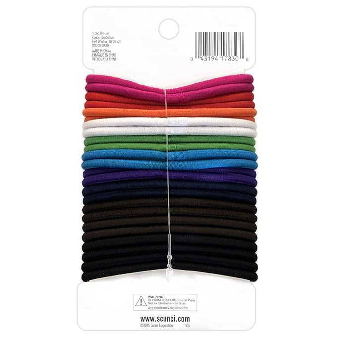 Scunci No Damage Effortless Beauty Thick Hair Elastics, 24-Count