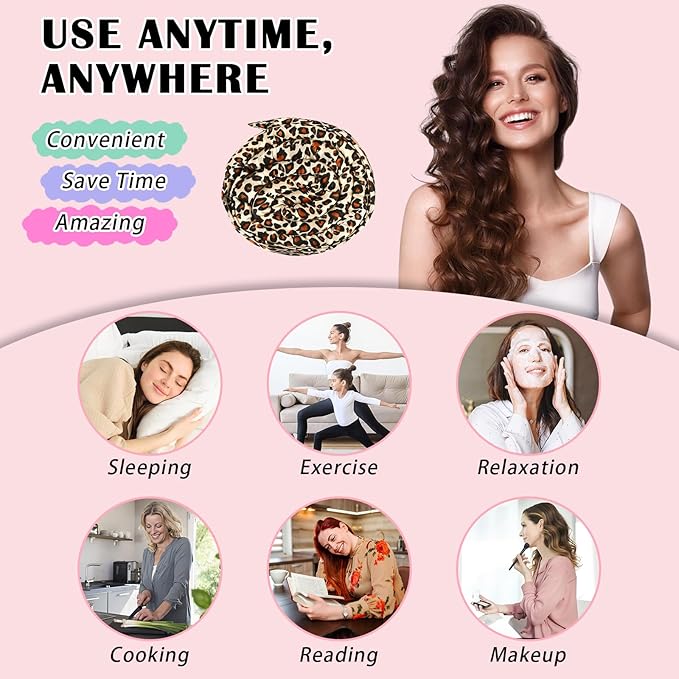 9 PCS Satin Heatless Curls Overnight Hair Curlers to Sleep In Hair Curler Rollers No Heat Hair Wrap for Curls Headband, 70" Satin Heatless Curling Rod Set for Women Long Waves Hair Volume