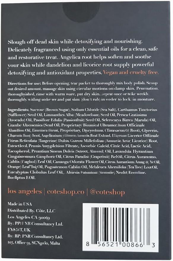 Re-Treat Exfoliating Detox Body Polish Scrub - Dandelion, Liquorice & angelica root Infused with essential oils for Face & Body, Exfoliating Facial 1.5 Fl oz (Pack of 03)