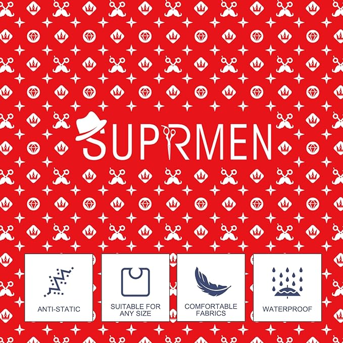 Barber Capes for Men Professional Haircut Capes with Snaps Salon Capes for Stylist -63"*56"(Red)