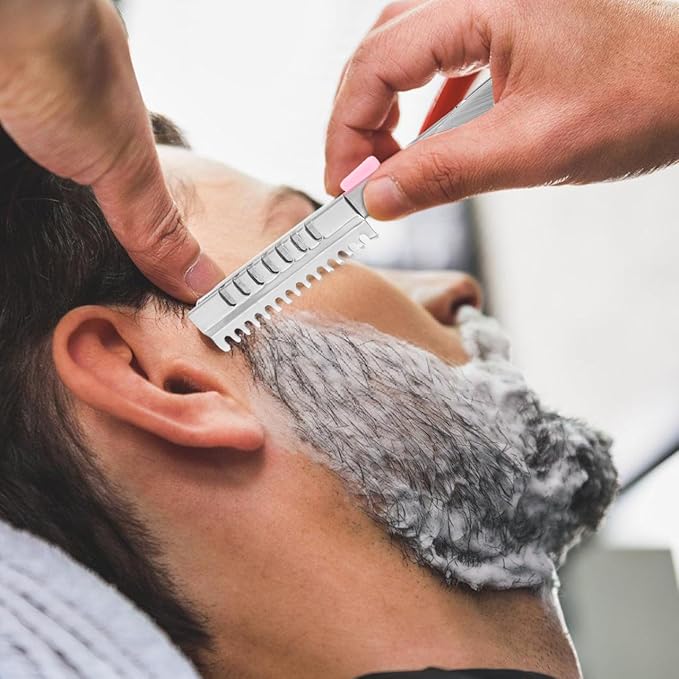 Straight Razors For Men, Stainless Steel Barber Razors Straight Single Edge Razor Kit Beard Shaping Tool Mens Barber Razors for Shaving