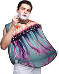 Tea Cups With Roses Romantic Shabby Print Beard Bib Shaving Apron, Beard Hair Trimming Cape Gift For Dad