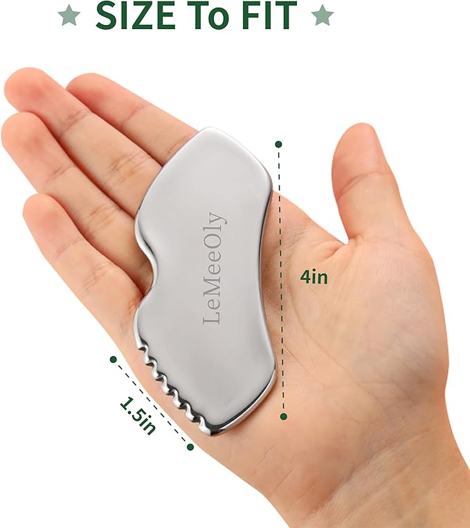 Stainless Steel Gua Sha Facial Tools Metal GuaSha Tool for Face Neck, Detailer Gua Sha Lymphatic Drainage Reduce Wrinkles Face Massage Tool, Gift for Women