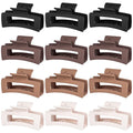 12 Pack Hair Clips for Women, Medium Claw Clips for Thin Thick Hair, Strong Hold Matte Finish – Brown