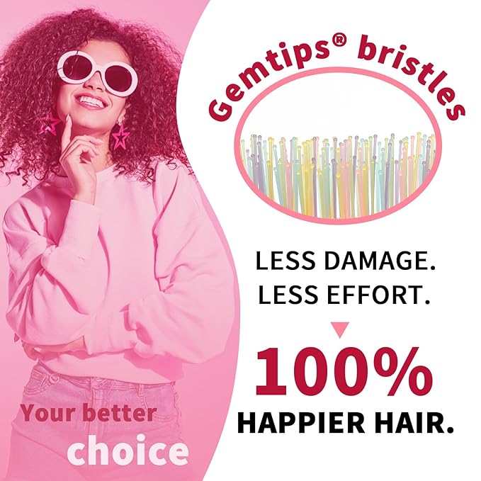 Detangling Wet Hair Brush for Thin or Straight Hair, Vented Detangler Hairbrush with Double-Layered Ultra and Soft-Nylon Bristles for Wet or Dry Hair, Gift for Women Girls Kids