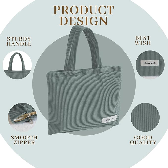 Wudygirl Makeup Bag Travel Cosmetic Bag for Women Small Makeup Pouch with Handle Zipper Cosmetic Pouch Handbag Aesthetic (Dark Gray)