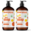 Everyone 3-in-1 Kids Soap, Body Wash, Bubble Bath, Shampoo, 32 Ounce (Pack of 2), Orange Squeeze, Coconut Cleanser with Organic Plant Extracts and Pure Essential Oils (Packaging May Vary)