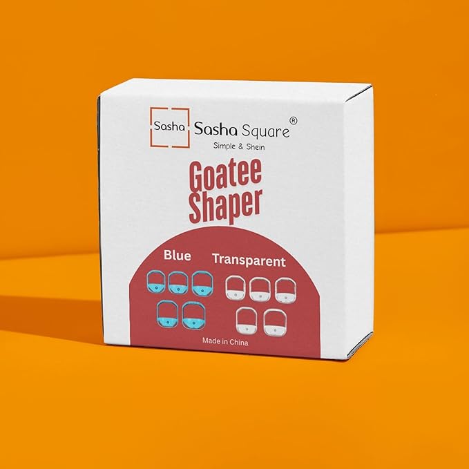 Goatee Beard Shaper Template for Men, Goatee & Beard Trimming Shaving Kit, Saves Time (Blue)