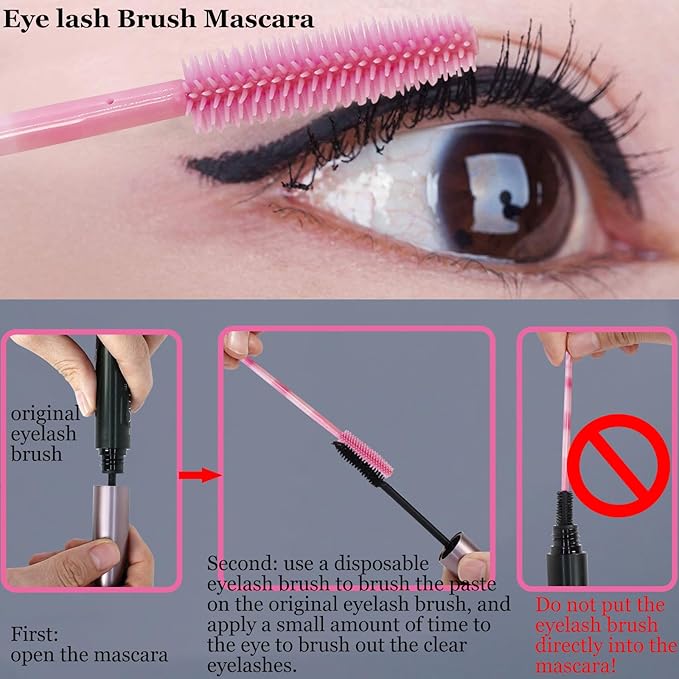 BIHRTC 100PCS Disposable Makeup Tools Kit Mascara Wands Mascara Spoolies Disposable Lip Applicators liner Brushes Makeup Tools for Women Girls Salon Beauty Cosmetic Make Up Tool