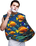 The Underwater World Tropical Fish Print Beard Bib Apron For Men, Beard Hair Catcher For Men Shaving Trimming,Beard Cape Cloth