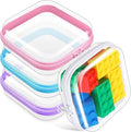 Hoolerry 4 Pcs Hard Clear Zipper Case Makeup Bags Plastic Zipper Pouch Transparent Storage Box Containers for Cosmetics, Snacks, Building Blocks, Puzzles(Clear,5 x 5 x 2 in,Multicolor)