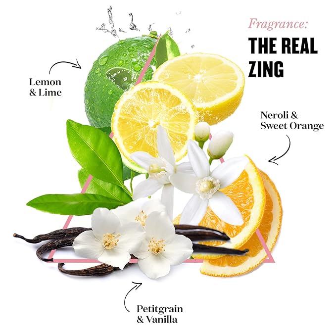 Soap & Glory The Real Zing Body Scrub - Smoothing & Buffing Sugar Scrub - Lemon Citrus Scented Body Polish - Skin Brightening Sea Salt Scrub (300ml)