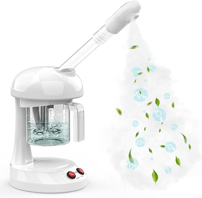 Facial Steamer - TASALON Ozone Face Steamer for Facial Deep Cleaning, Portable Facial Steamer with Removable Water Tank, Nano Ionic Face Steamer for Home Salon Spa or Personal Care