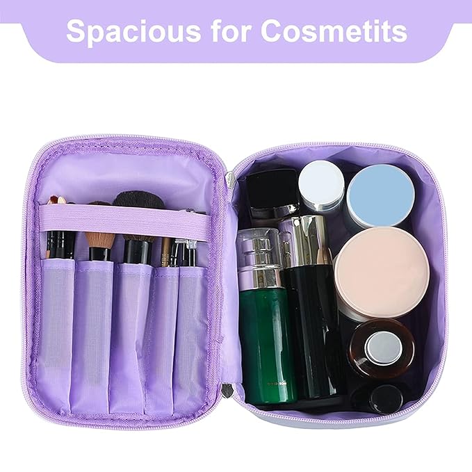 Meiyuuo Makeup Bag Large Cosmetic Bags for Women Girls Cute Travel Zipper Pouch Toiletry Organizer for Beauty Essentials Waterproof (Lavender Purple)