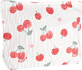 Cute Makeup Pouch for Women Cherry Small Make Up Bag for Purse Zipper Initial Cosmetic Bags Pouches for Purse Aesthetic Travel Toiletrybags, Red Cherries