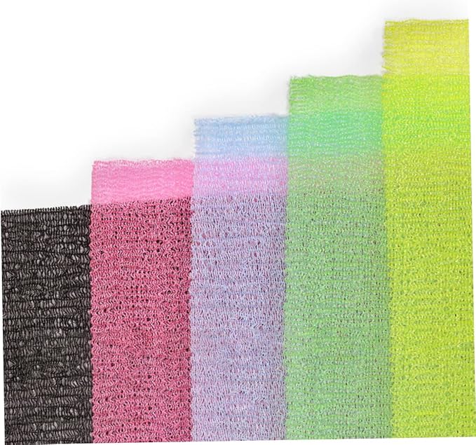 5Pcs Exfoliating Back Scrubber Strap Body Washer for Healthy Skin Long Belt Bathing Accessory Promotes Circulation Enhances Shower Experience Random Colors Random Color