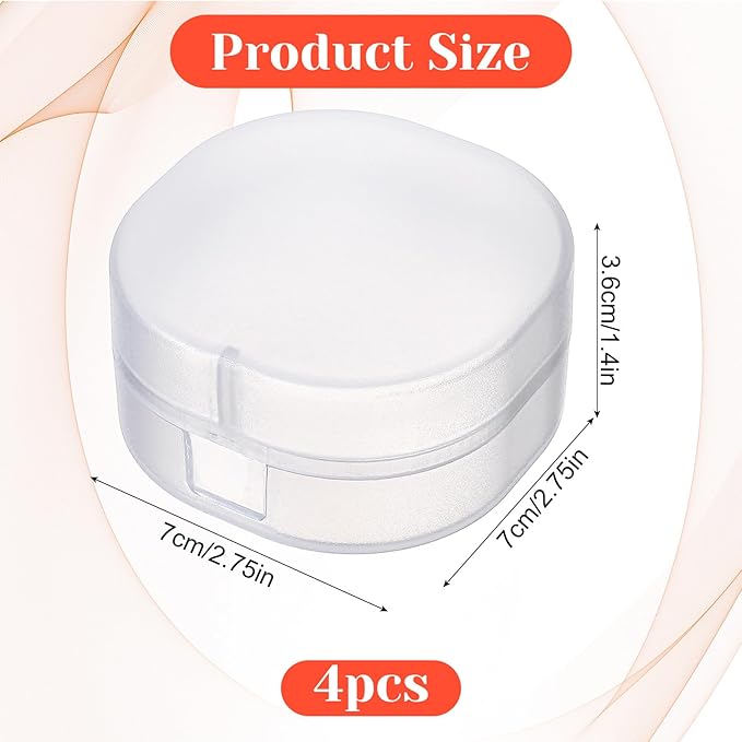 4PCS Portable Travel Cotton Pad Holder, Plastic Cosmetic Cotton Pad Holder Travel Sealed Container for Makeup Remover Cottons Ball Storage Box for Small Items Travels