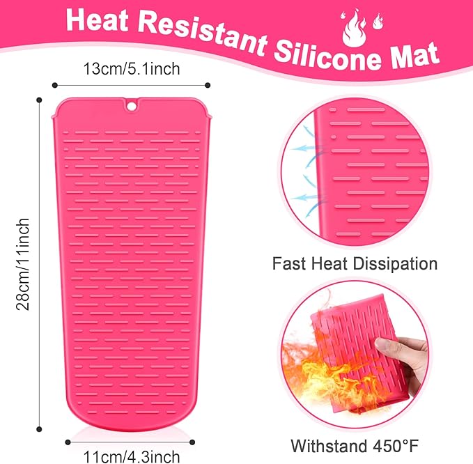 Shappy 2 Pcs Heat Resistant Hair Tools Bag Curling Iron Travel Case Cover Neoprene Flat Iron Holder Travel Case and Silicone Mat Pouch for Hot Hair Tools Storage Organizer(Leopard Style)