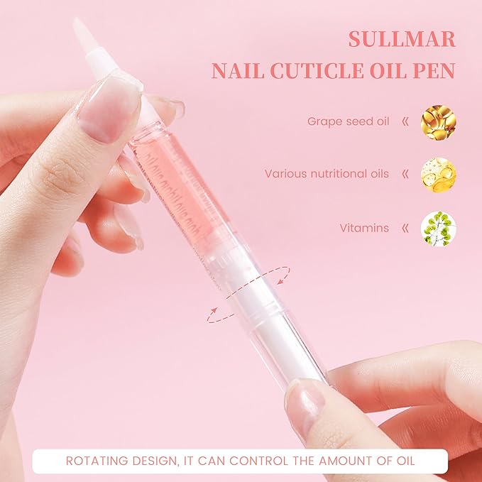5pcs Cuticle Oil Pens Nail Nutrition Pen for Nail Strengthening & Nails Cuticle Care Nourishment DIY & Salon